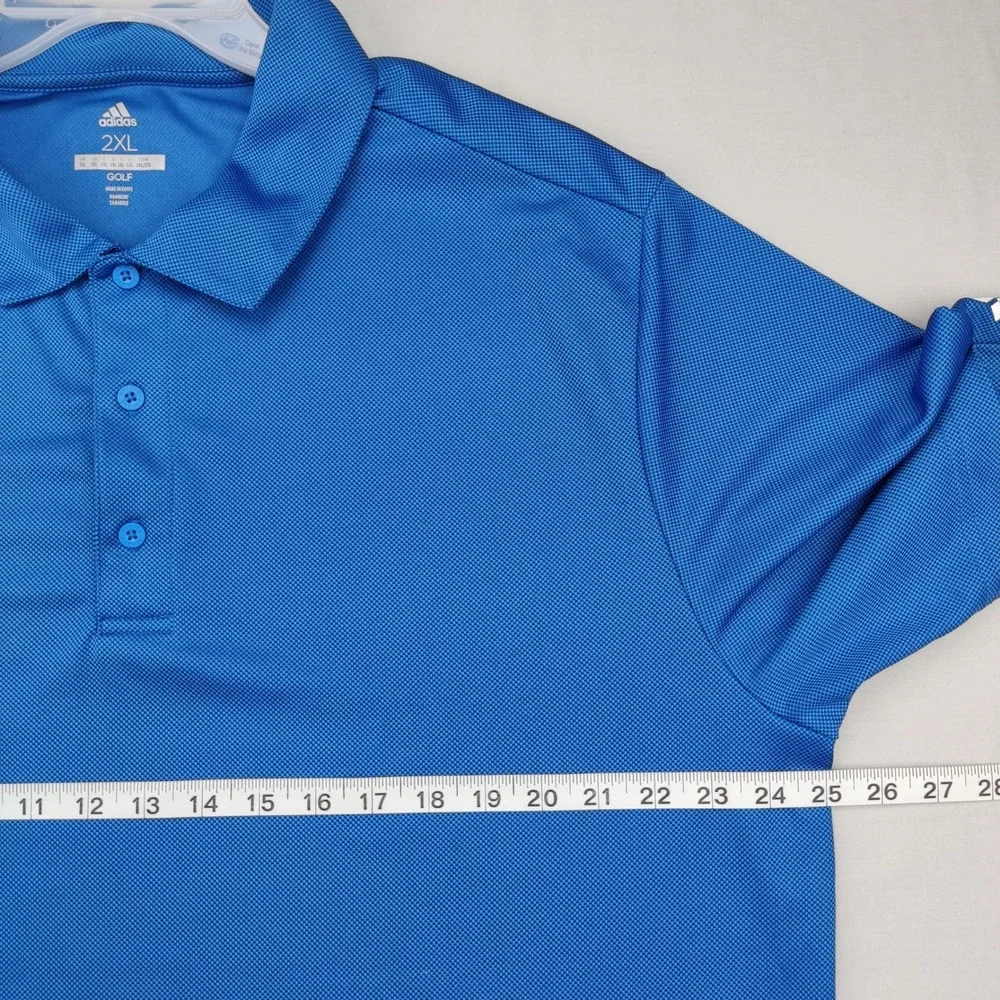 Adidas Polo Shirt Mens‎ 2XL Blue Golf Performance Short Sleeve Pique P00315